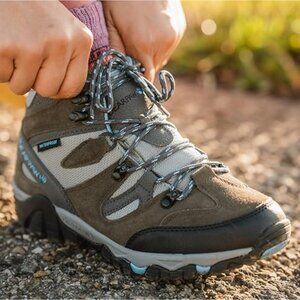 BEARPAW Corsica Hiking Boot Women’s 10 Charcoal Lace Up Suede Summer Trail Walk